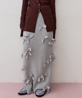 【J1U by LA BELLE ETUDE】メニーリボンニットIラインスカート