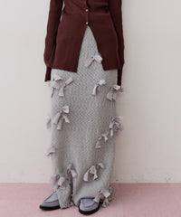 【J1U by LA BELLE ETUDE】メニーリボンニットIラインスカート