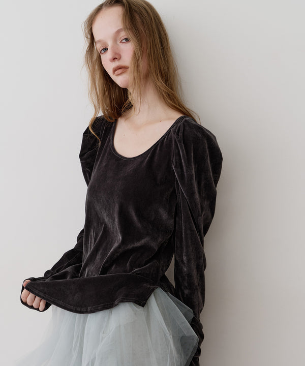 【再入荷予約】シアーベロアパフギャザーTOPS