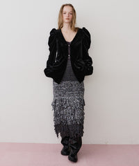 【REVIVAL】【J1U by LA BELLE ETUDE】クラシカルベロアパフスリーブJK