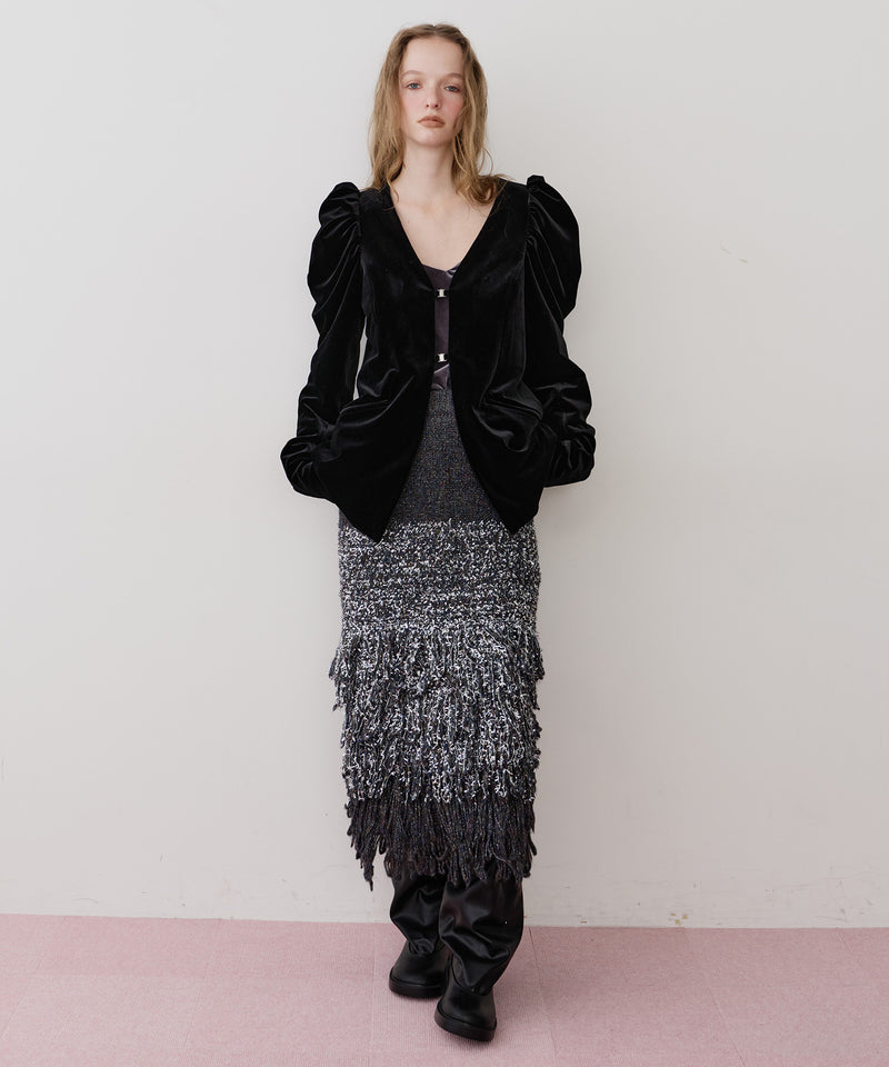 【REVIVAL】【J1U by LA BELLE ETUDE】クラシカルベロアパフスリーブJK