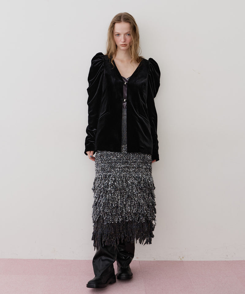 【REVIVAL】【J1U by LA BELLE ETUDE】クラシカルベロアパフスリーブJK