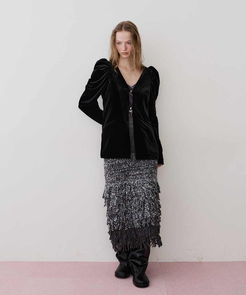 【REVIVAL】【J1U by LA BELLE ETUDE】クラシカルベロアパフスリーブJK