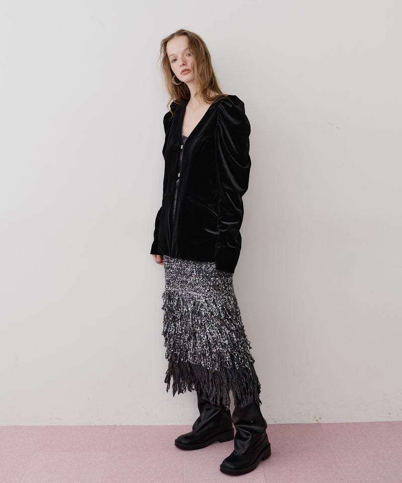 【REVIVAL】【J1U by LA BELLE ETUDE】クラシカルベロアパフスリーブJK