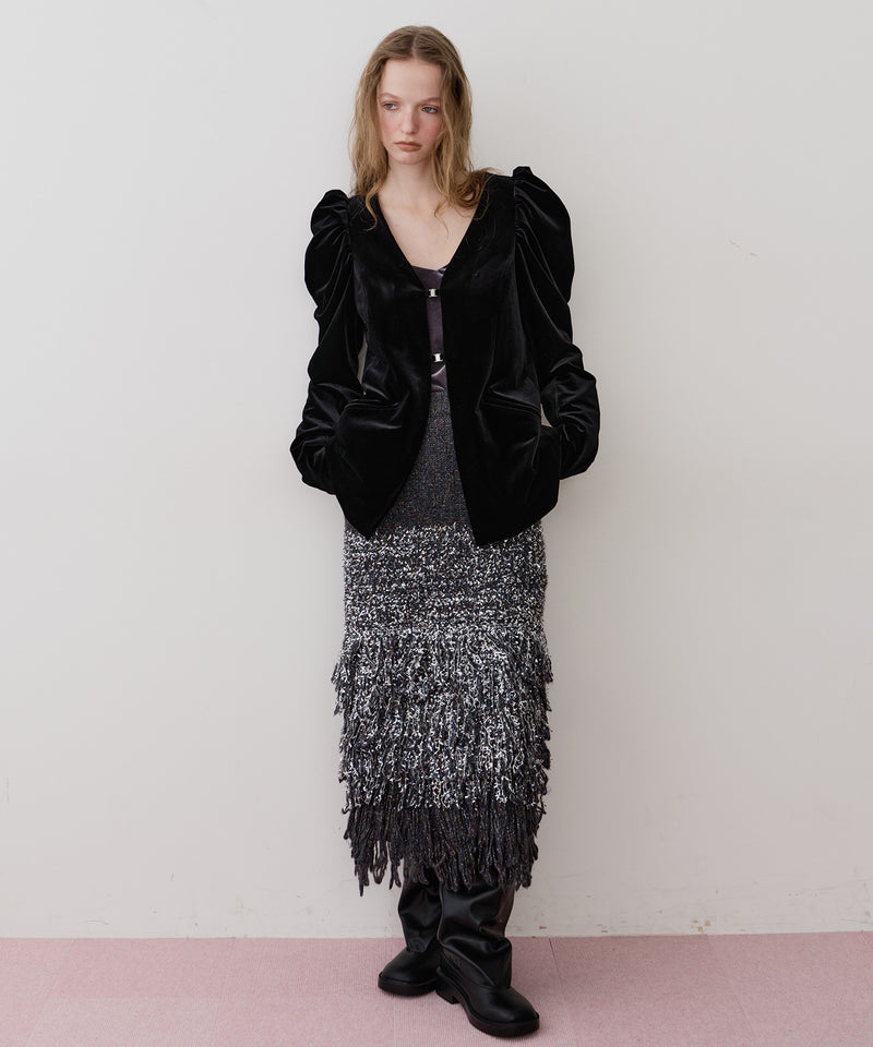 【REVIVAL】【J1U by LA BELLE ETUDE】クラシカルベロアパフスリーブJK