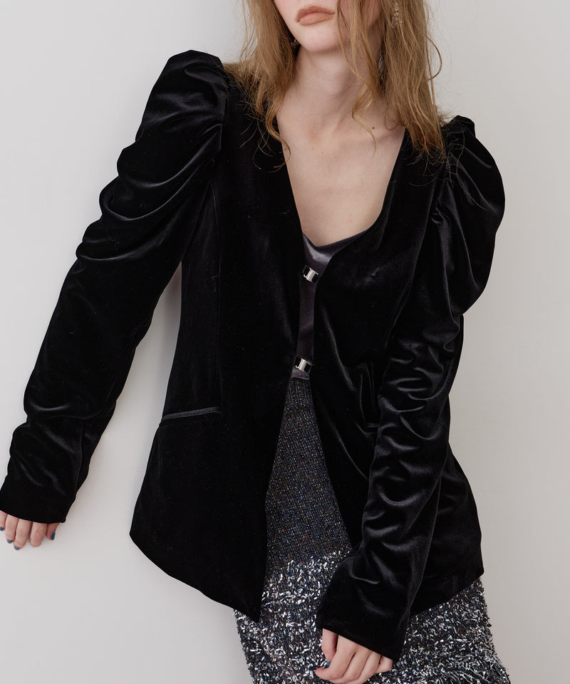 【REVIVAL】【J1U by LA BELLE ETUDE】クラシカルベロアパフスリーブJK