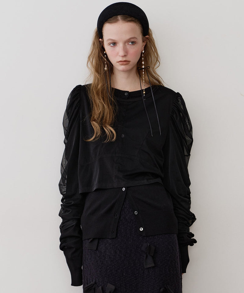 【予約】【J1U by LA BELLE ETUDE】シアーチュールSETカーディガン