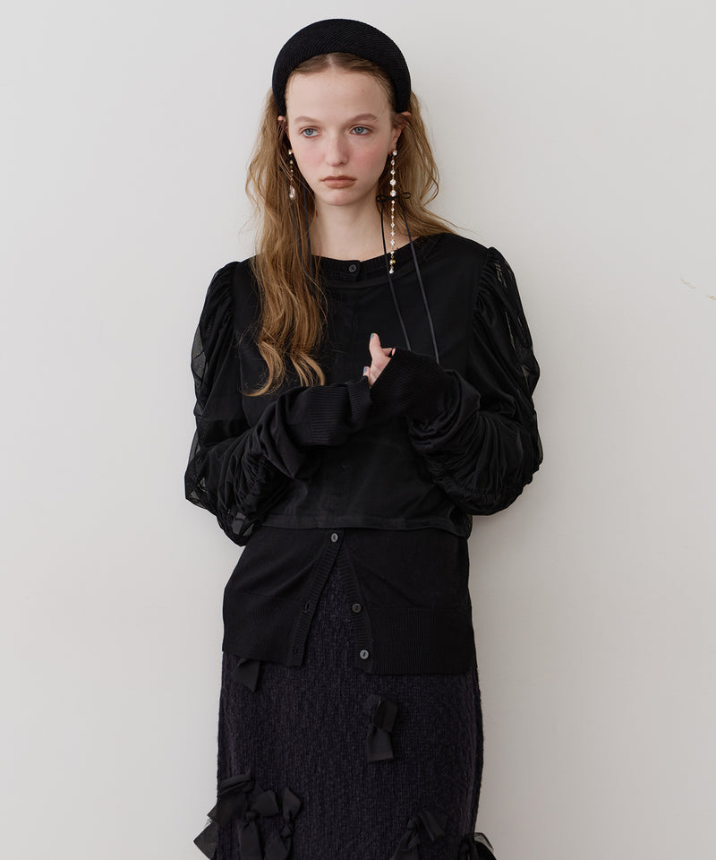 【予約】【J1U by LA BELLE ETUDE】シアーチュールSETカーディガン