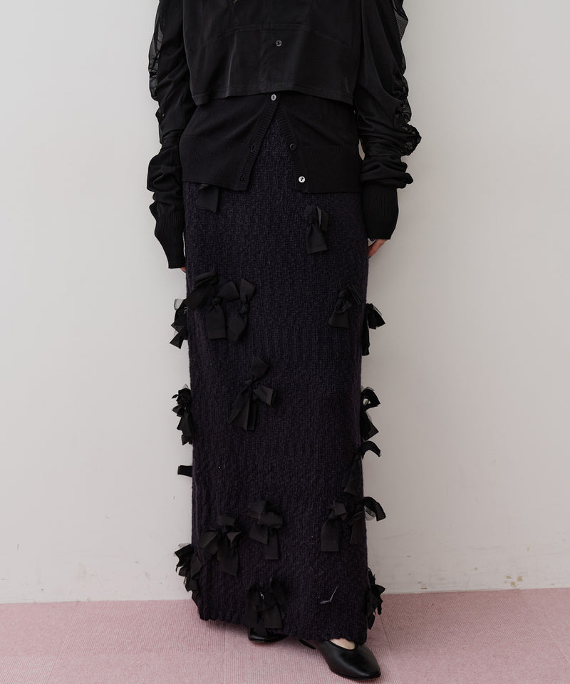 【J1U by LA BELLE ETUDE】メニーリボンニットIラインスカート