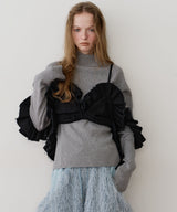 【予約】ハイネックリブ長袖ニット