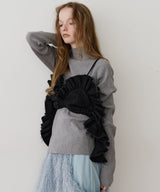 【予約】ハイネックリブ長袖ニット