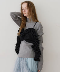 【予約】ハイネックリブ長袖ニット