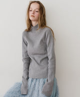 【予約】ハイネックリブ長袖ニット