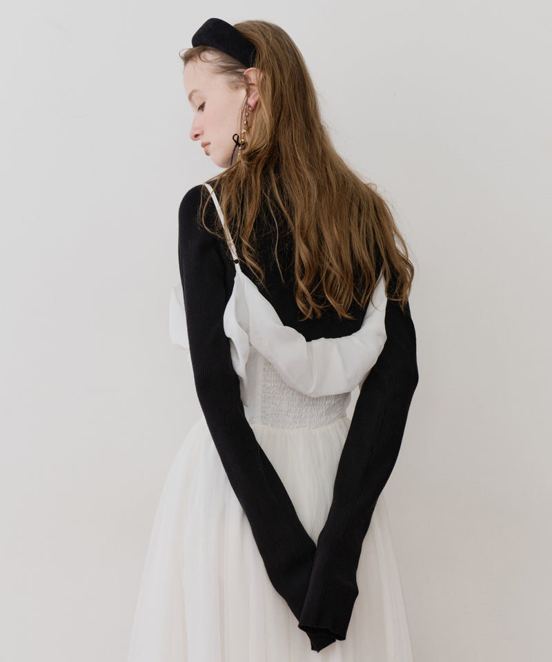 【予約】ハイネックリブ長袖ニット