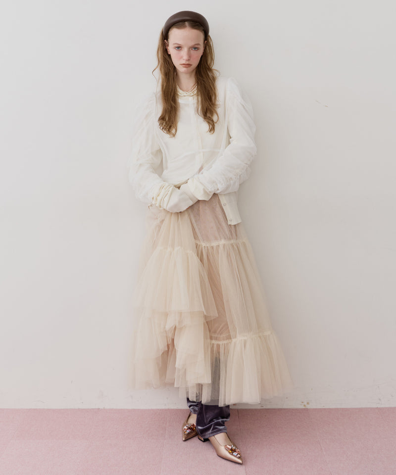 【予約】【J1U by LA BELLE ETUDE】シアーチュールSETカーディガン