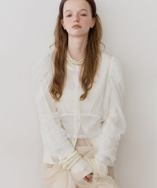 【予約】【J1U by LA BELLE ETUDE】シアーチュールSETカーディガン