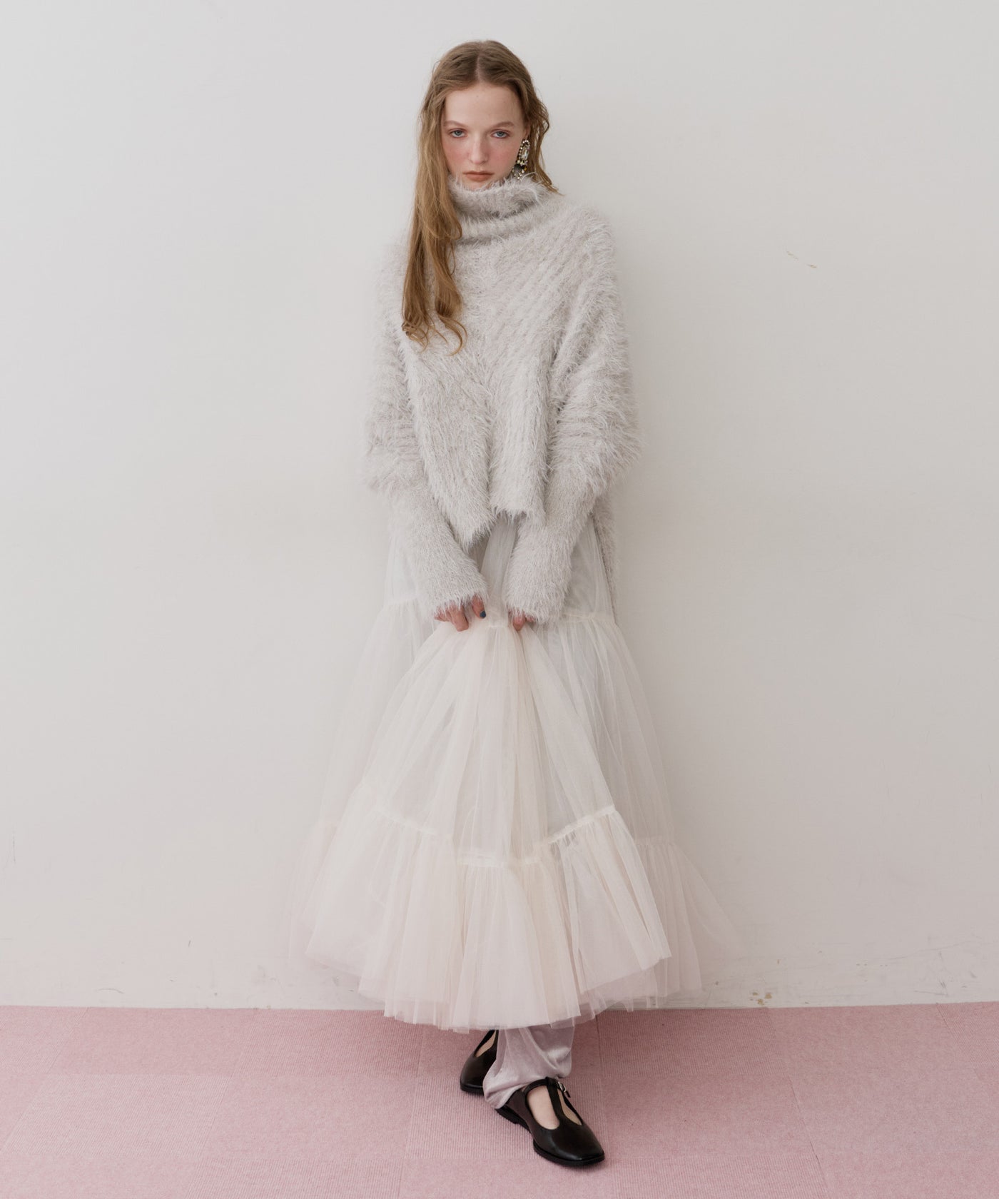 タグ付新品 JU by LA BELLE ETUDE ループモヘアフェザーニット J1U by LA BELLE ETUDE】ループモヘアフェザーニットマフラー – LA