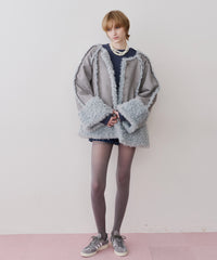 【予約】【J1U by LA BELLE ETUDE】ノーカラームートンライクボンディングコート