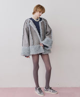 【予約】【J1U by LA BELLE ETUDE】ノーカラームートンライクボンディングコート