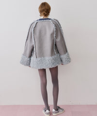 【予約】【J1U by LA BELLE ETUDE】ノーカラームートンライクボンディングコート