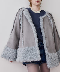 【予約】【J1U by LA BELLE ETUDE】ノーカラームートンライクボンディングコート