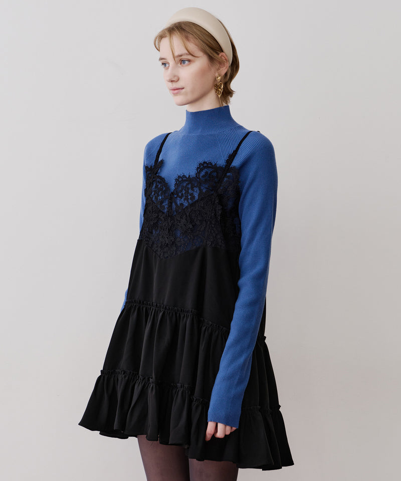 【予約】ハイネックリブ長袖ニット