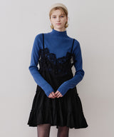 【予約】ハイネックリブ長袖ニット