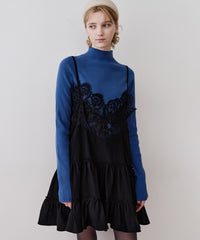 【予約】ハイネックリブ長袖ニット