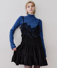 【予約】ハイネックリブ長袖ニット