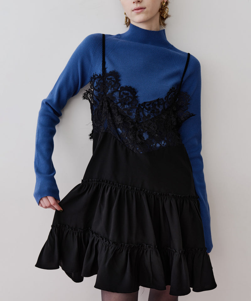 【予約】ハイネックリブ長袖ニット