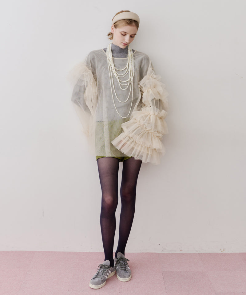 ボリュームチュールギャザーデザインTOPS