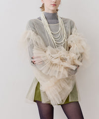 ボリュームチュールギャザーデザインTOPS