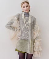 ボリュームチュールギャザーデザインTOPS