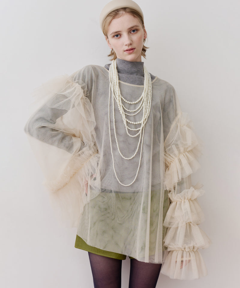 【一部カラー予約】ハイネックリブ長袖ニット