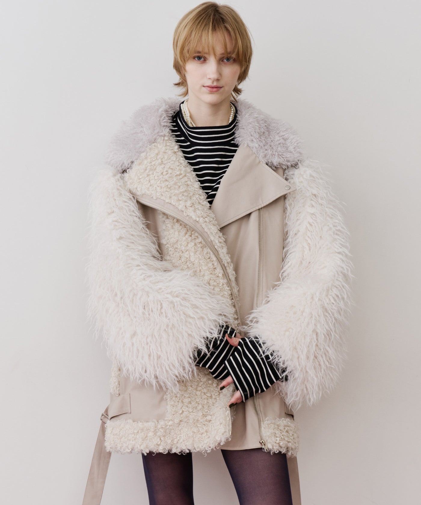 予約】ボリュームファー×レザーBIGジャケットコート – LA BELLE