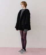 【予約】【J1U by LA BELLE ETUDE】ノーカラームートンライクボンディングコート