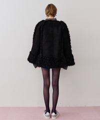 【予約】【J1U by LA BELLE ETUDE】ノーカラームートンライクボンディングコート