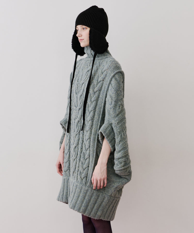 【予約】ケイブルBIGニットワンピース