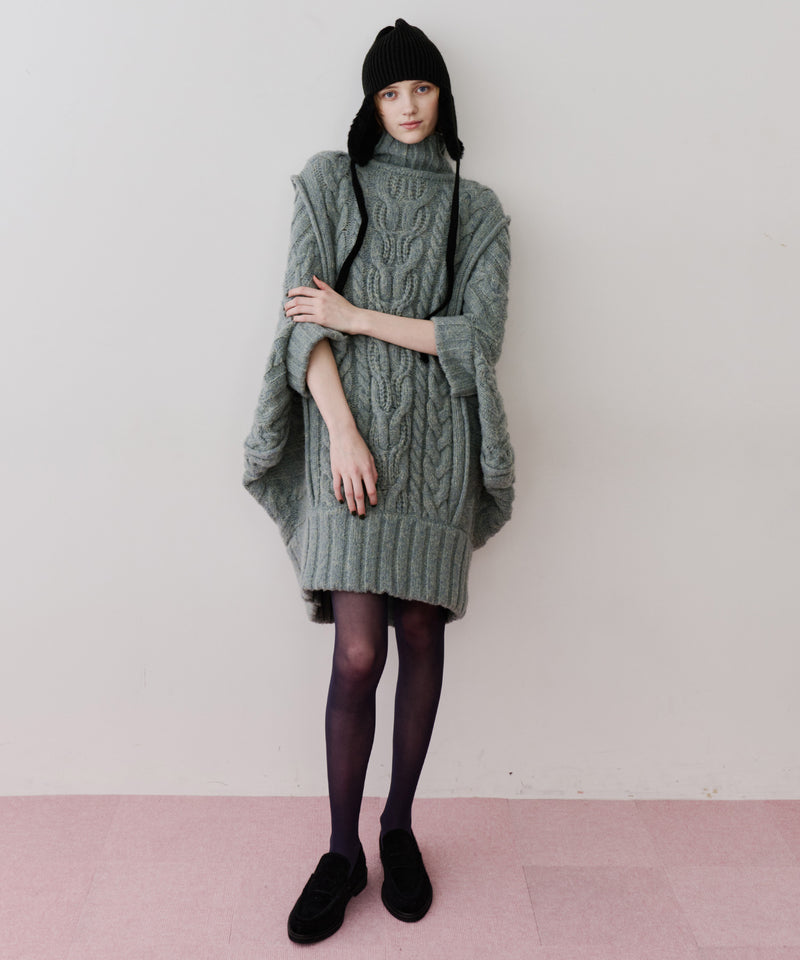 【予約】ケイブルBIGニットワンピース