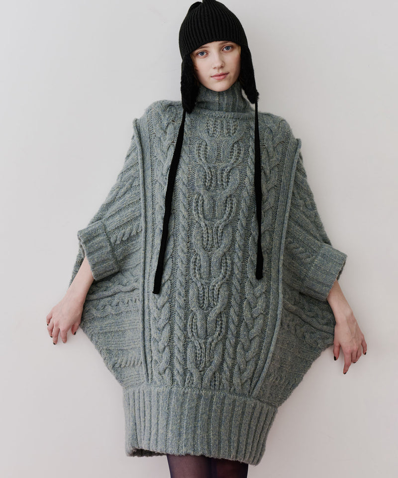 【予約】ケイブルBIGニットワンピース