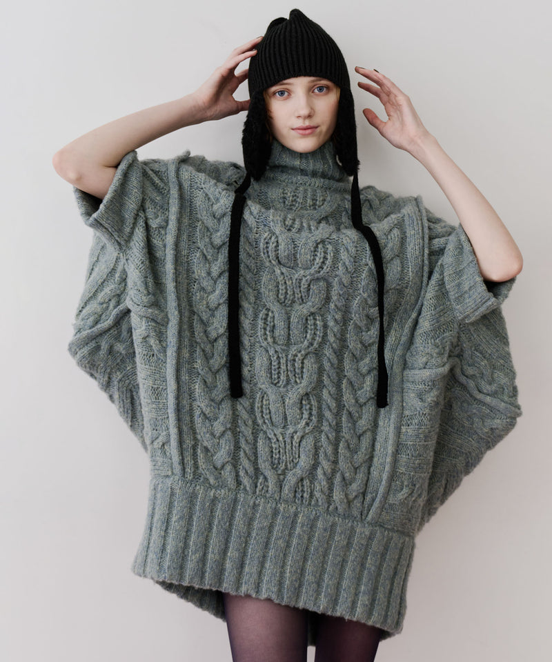 【予約】ケイブルBIGニットワンピース