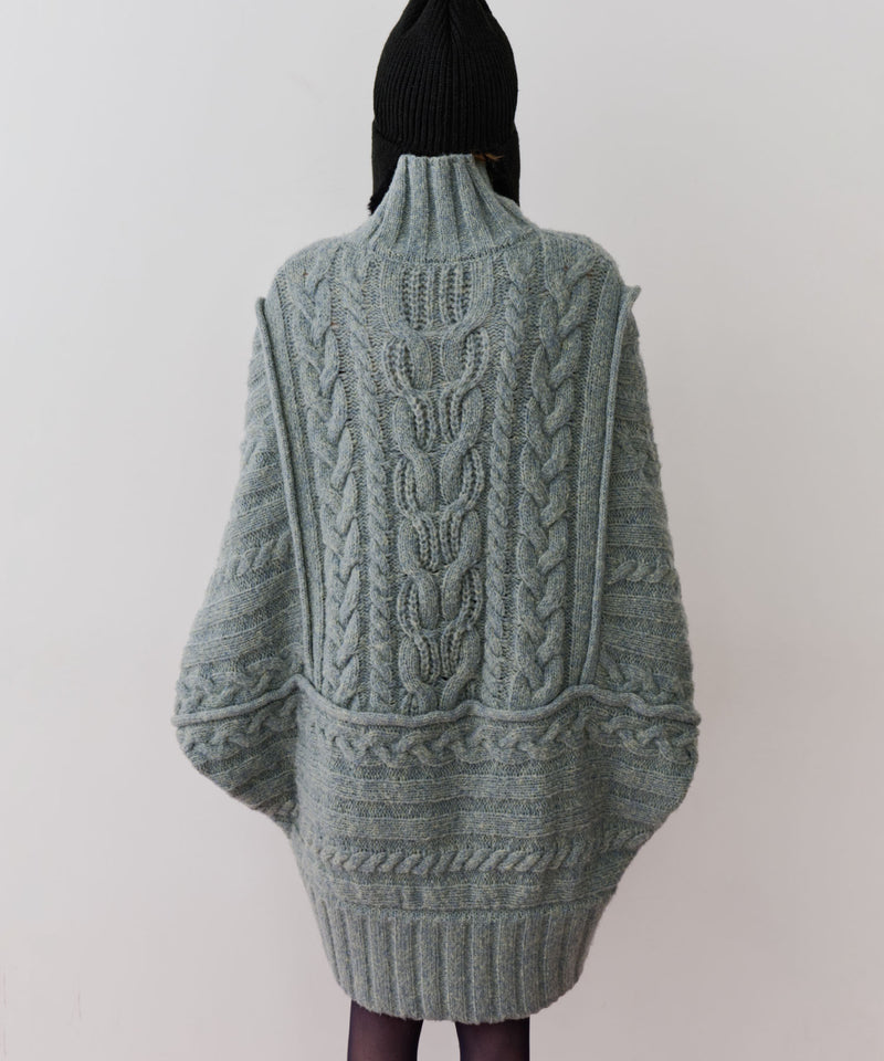 【予約】ケイブルBIGニットワンピース