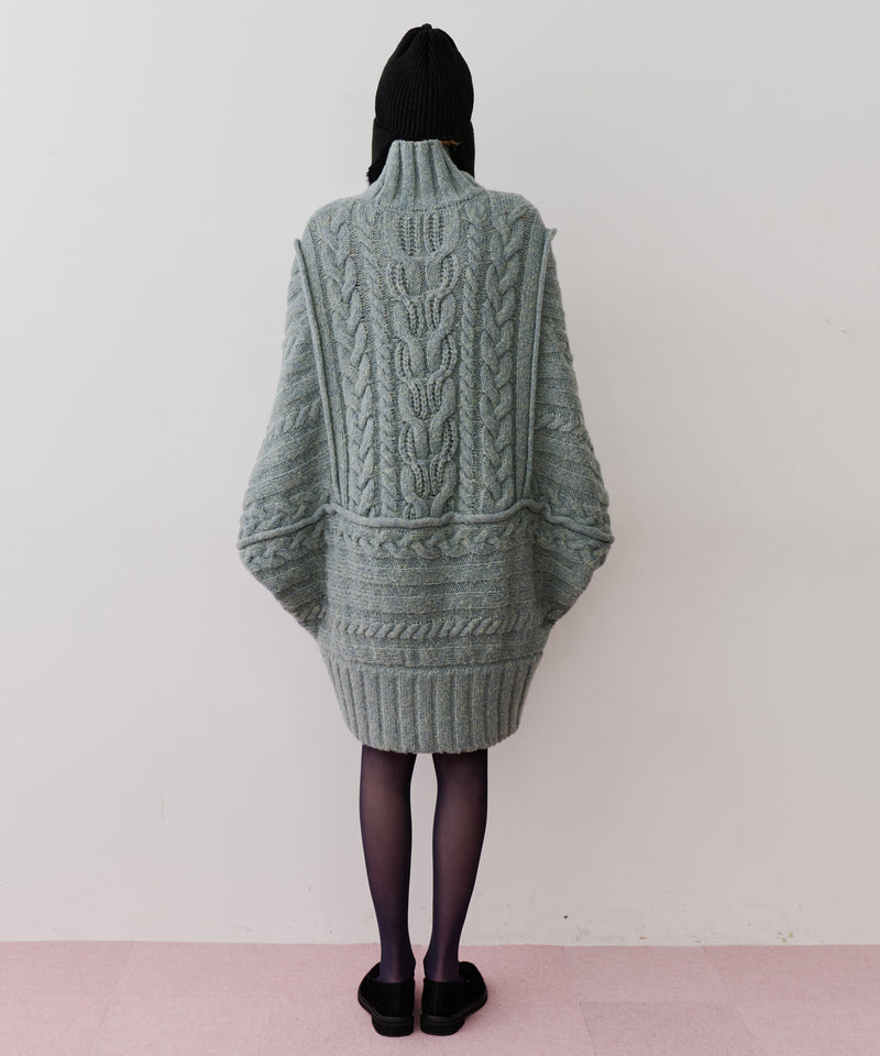 【予約】ケイブルBIGニットワンピース