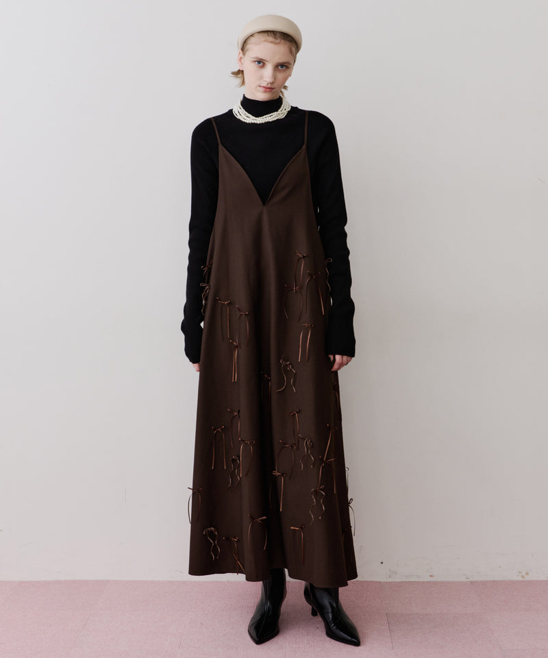 【予約】ハイネックリブ長袖ニット