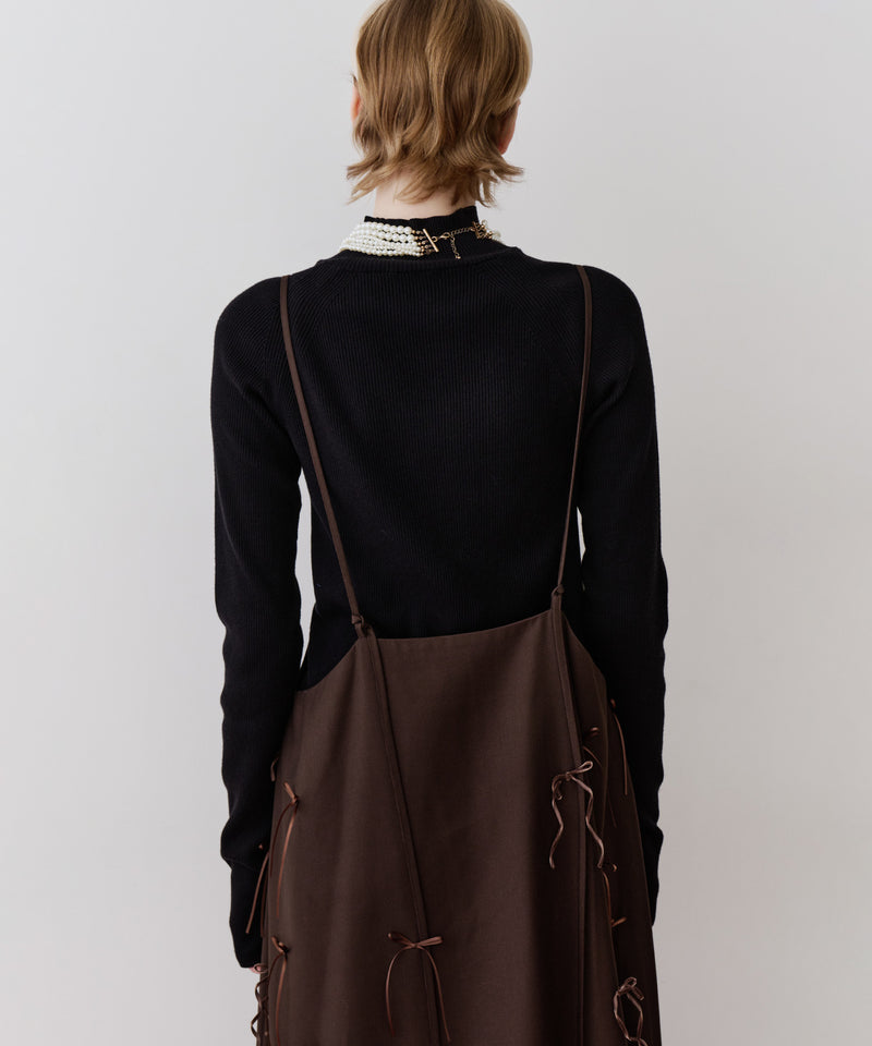 【予約】ハイネックリブ長袖ニット