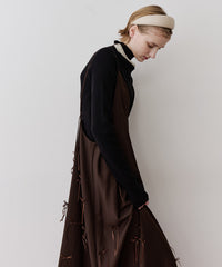 【予約】ハイネックリブ長袖ニット