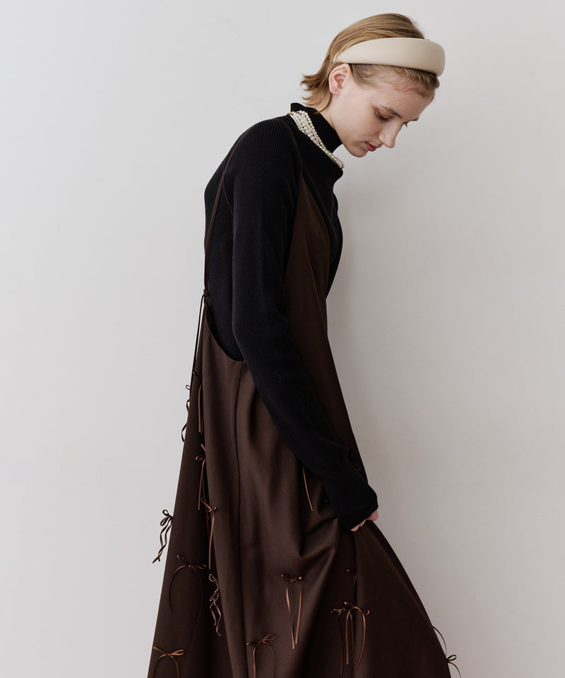 【予約】ハイネックリブ長袖ニット