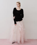 【一部カラー予約】シアーベロアパフギャザーTOPS