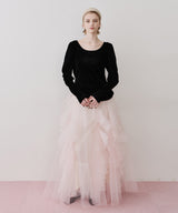 【一部カラー予約】シアーベロアパフギャザーTOPS