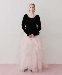 【一部カラー予約】シアーベロアパフギャザーTOPS